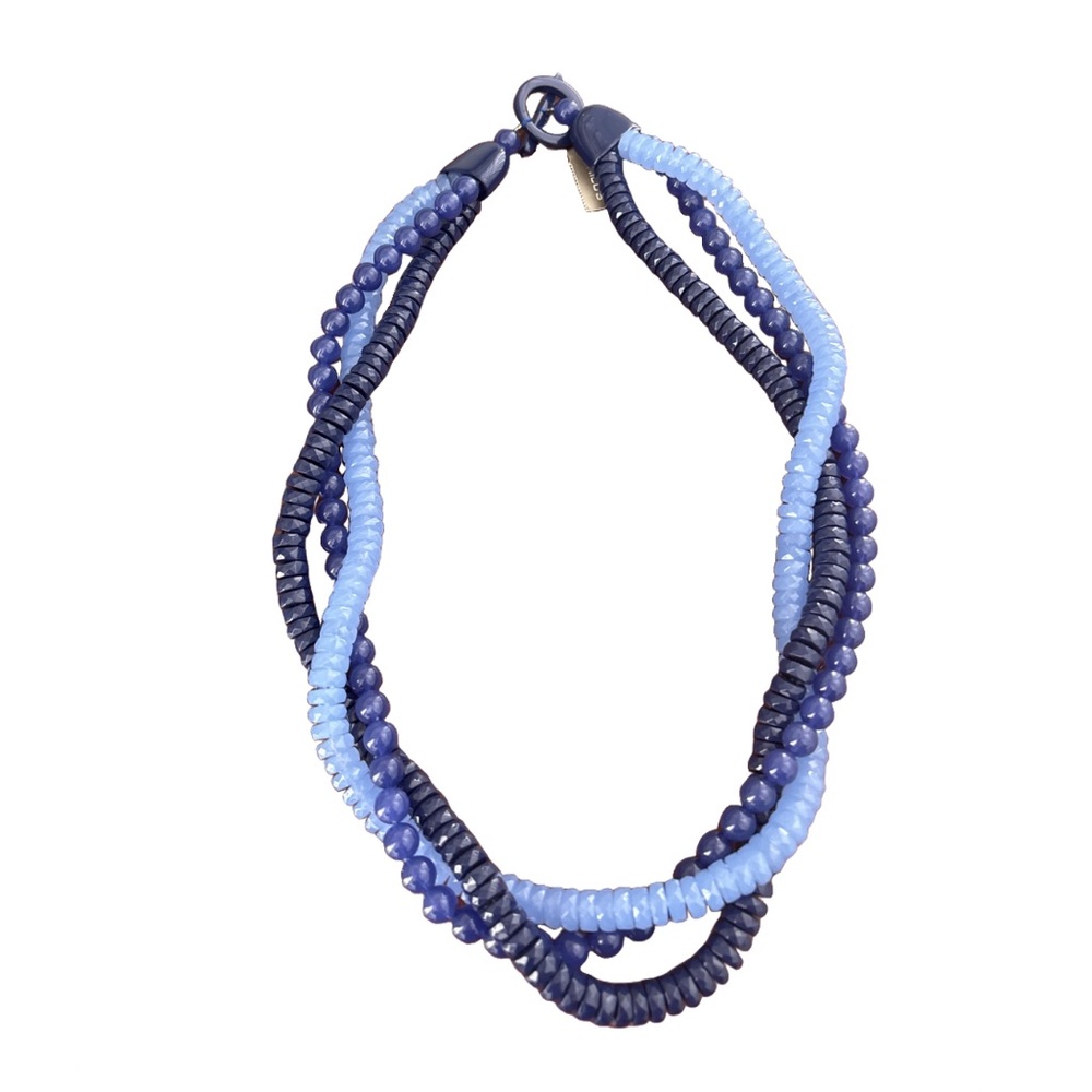 NWT Chico’s Three Strand Beaded Necklace Blue Classic Nautical
Coastal Boho
